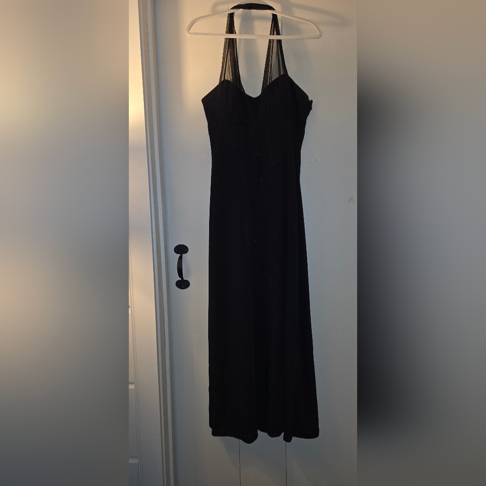 Black Halter Top Gown